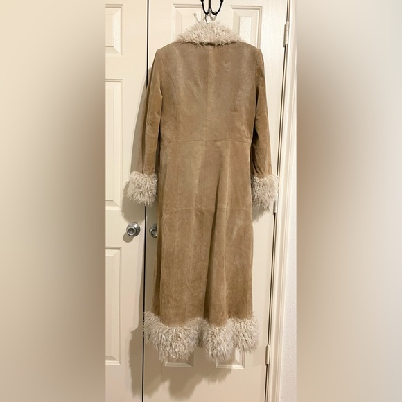 Vintage Penny Lane Leather Coat Faux Fur Giacca M - Picture 2 of 11